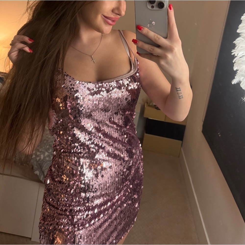 NWT Forever short pink sparkly dress S❤️ - Picture 1 of 3